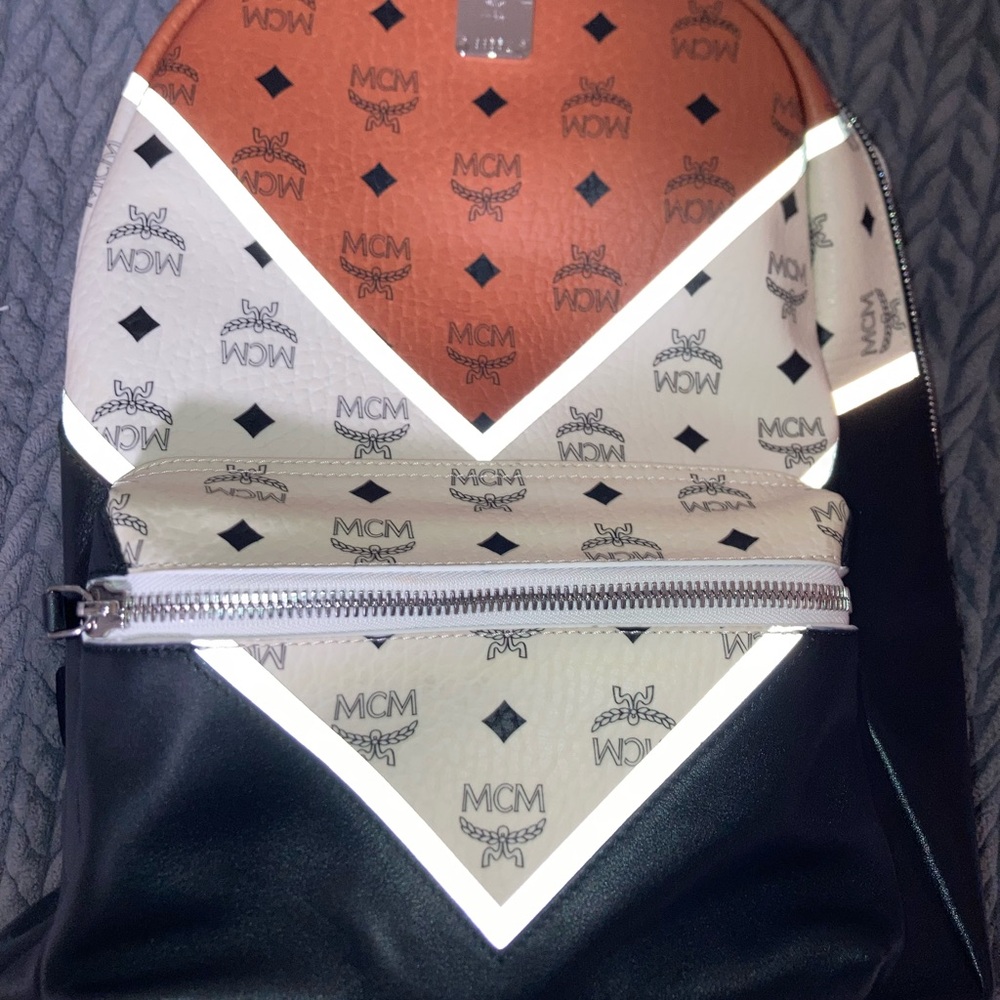 MCM Black and Cream Men's Backpack